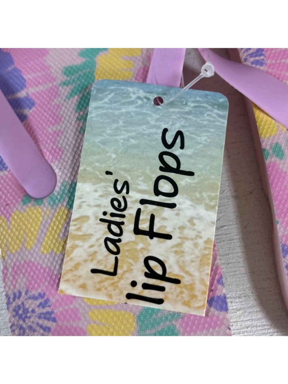 Flip Flops Womens Size‎ Medium 7-8 Pink Tie Dye New Rubber Sandals Beachwear - Picture 7 of 7